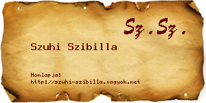 Szuhi Szibilla névjegykártya